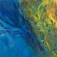 Blue Water with Hands, 1984, oil on canvas, 72" x 72"