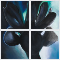 Black Iris, 2006, oil on canvas, 48" x 48", 4 panels