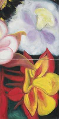 Zinnia, 2006, oil on canvas, 48" x 24"