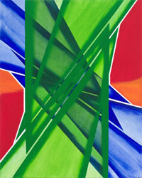 Green & Blue Abstract, 2015, acrylic on canvas, 30" x 24"