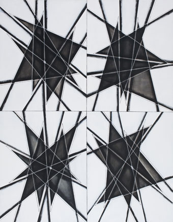 Black & White Variations, 2015, acrylic on canvas, 56" x 72"