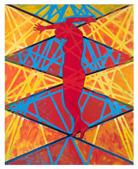 Tightrope 2012, 58”w x 72”h,  acrylic on canvas