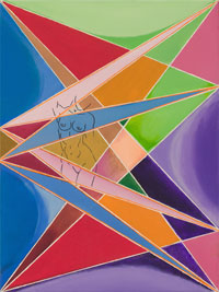 Transparent Torso Rainbow, 2013, acrylic on canvas, 24" x 18"