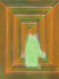 Torso in Green Mist Maze, 2013, acrylic on canvas, 24" x 18"
